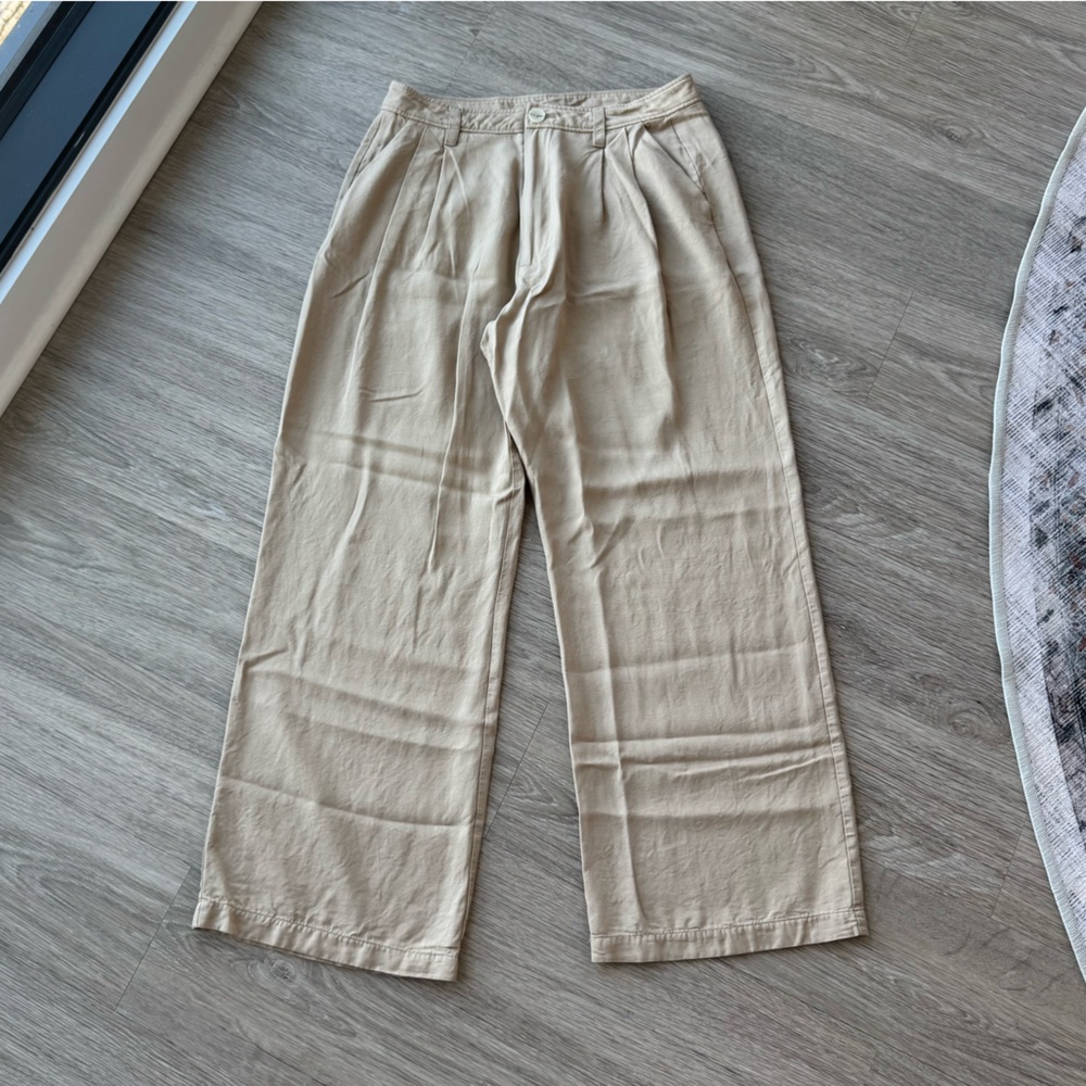 Darling tan wide leg trousers